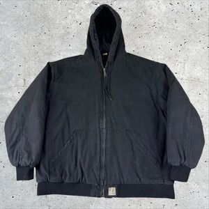 Wolverine‎ Workwear Canvas Jacket Men's XXL Quilted Lined Hood Carhartt Style